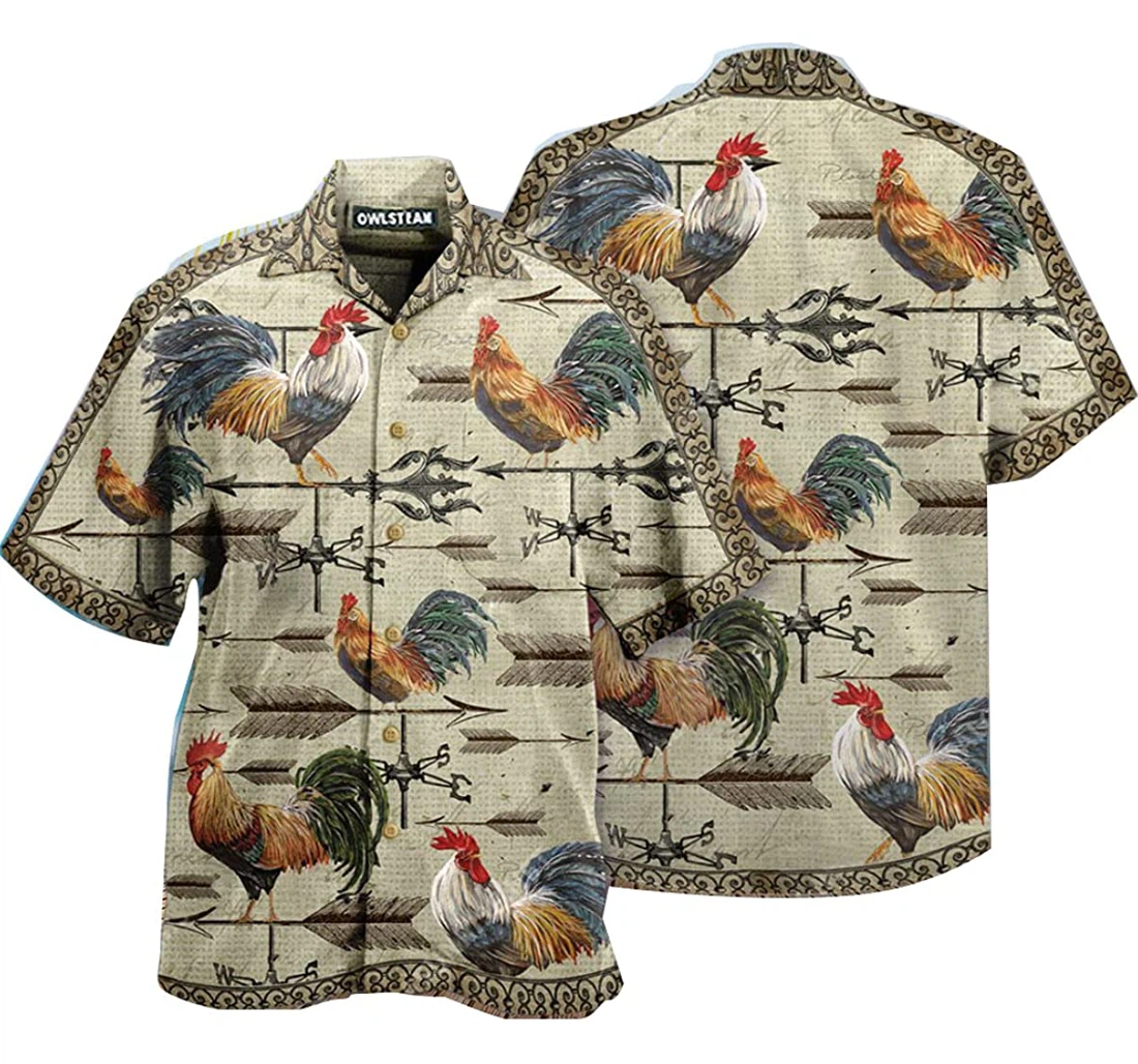 Chicken Find A Way Or Make One Weathervane Rooster Gift And White Hawaiian Shirt, Button Up Aloha Shirt For Men, Women