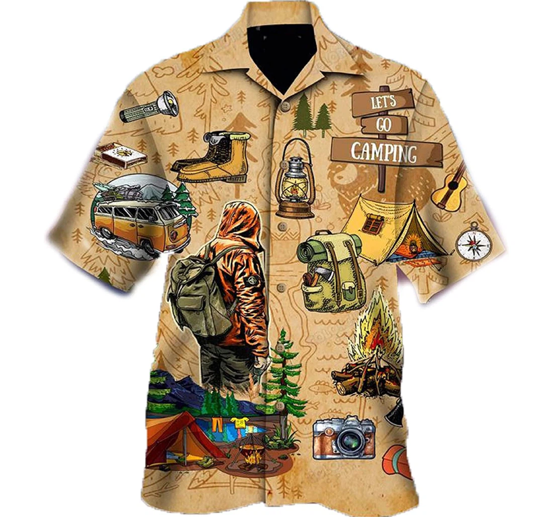 Camping - Life Is Better At The Campsite Gift And White Hawaiian Shirt, Button Up Aloha Shirt For Men, Women