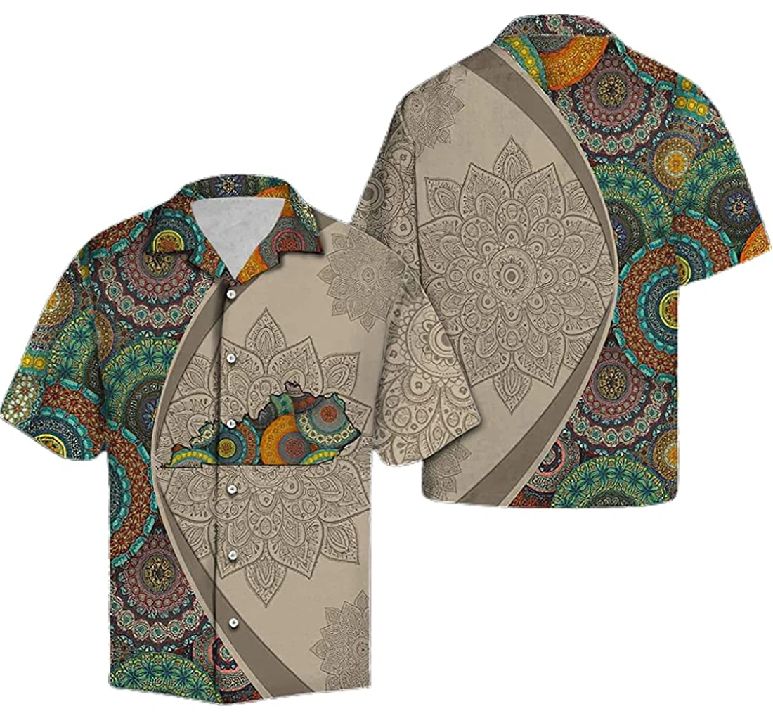 Kentucky Mandala Soft Hawaiian Shirt, Button Up Aloha Shirt For Men, Women