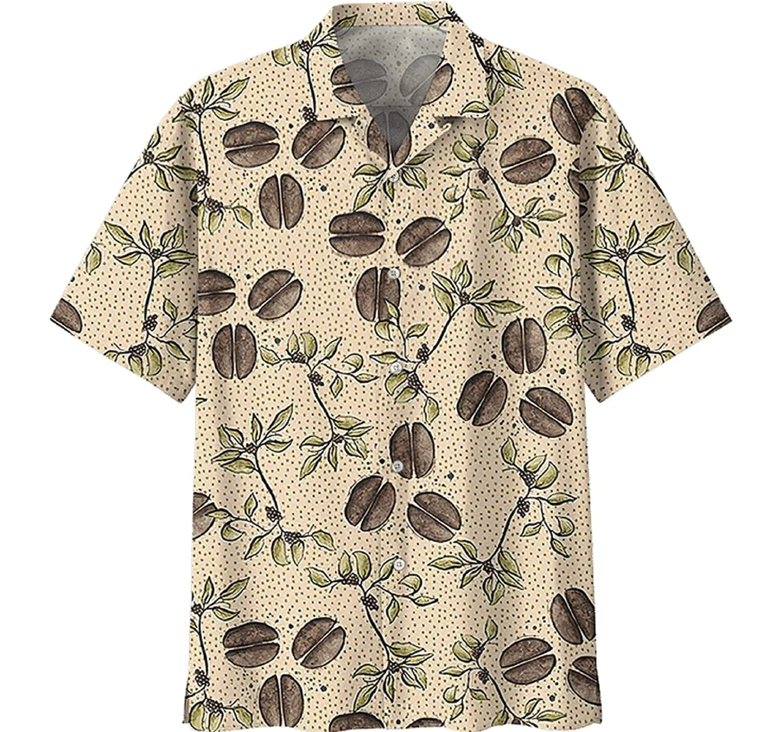 Coffee And Tree Gift And Coffee Lover Hawaiian Shirt, Button Up Aloha Shirt For Men, Women