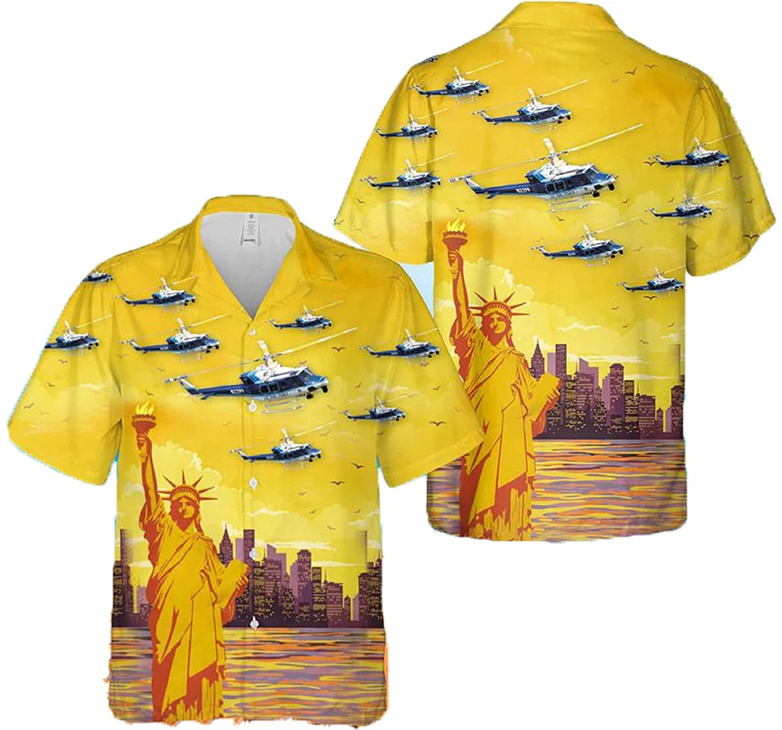 Park Police Helicopter Liberties, Gift And White Hawaiian Shirt, Button Up Aloha Shirt For Men, Women