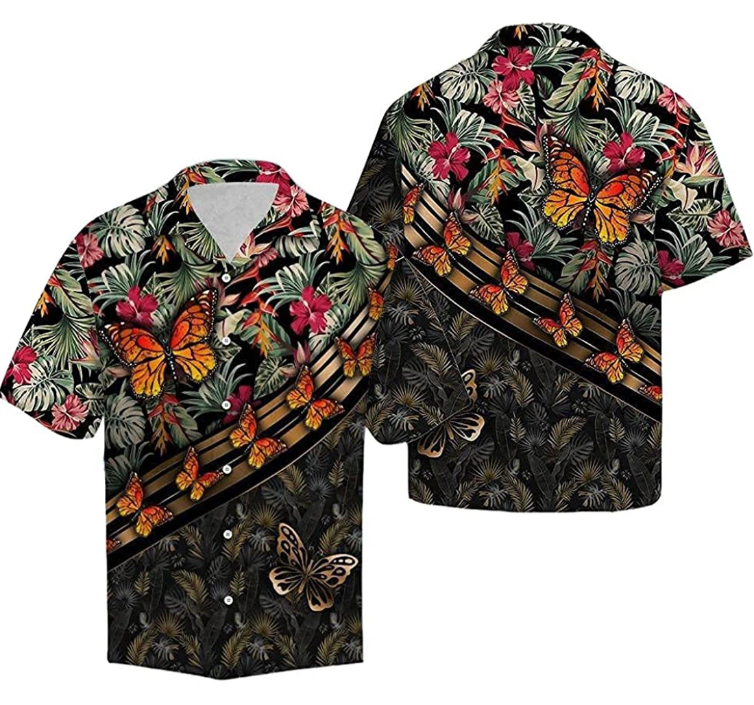 Butterfly Soft Hawaiian Shirt, Button Up Aloha Shirt For Men, Women