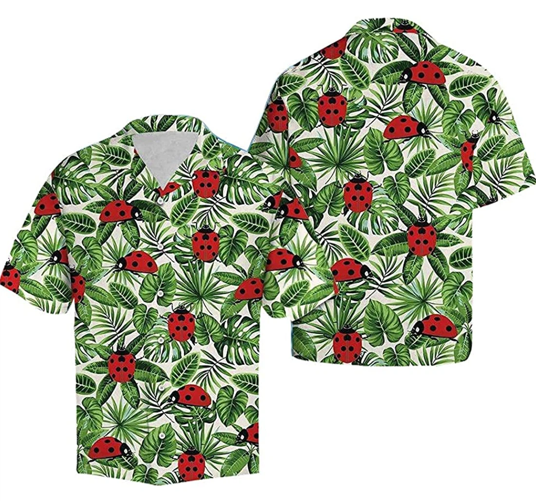 Awesome Ladybug Soft Hawaiian Shirt, Button Up Aloha Shirt For Men, Women