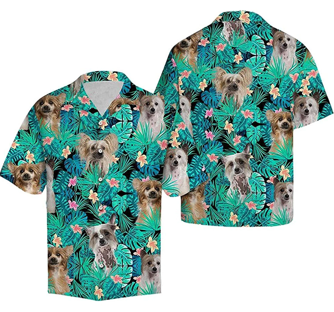 Chinese Crested Soft Hawaiian Shirt, Button Up Aloha Shirt For Men, Women