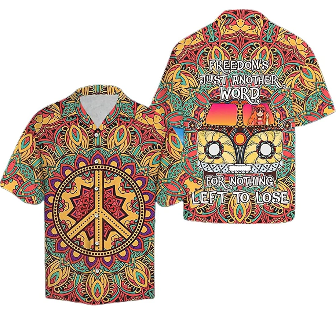 Hippie Freedoom Soft Hawaiian Shirt, Button Up Aloha Shirt For Men, Women