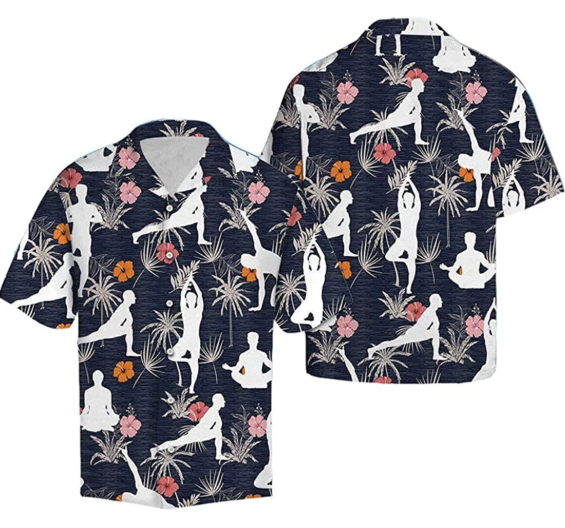 Yoga Pose Exotic Forest Soft Hawaiian Shirt, Button Up Aloha Shirt For Men, Women