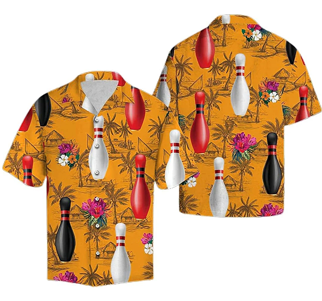 Bowling Flowers Soft Hawaiian Shirt, Button Up Aloha Shirt For Men, Women