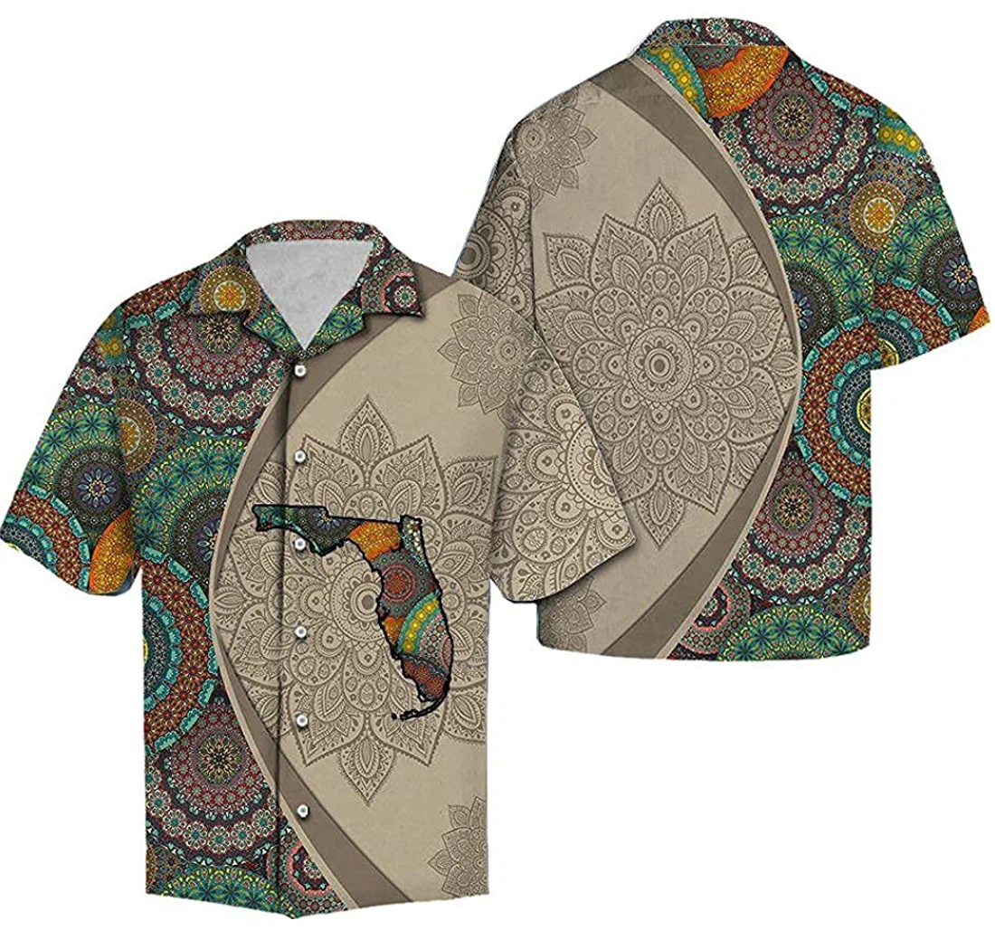 Florida Mandala Soft Hawaiian Shirt, Button Up Aloha Shirt For Men, Women