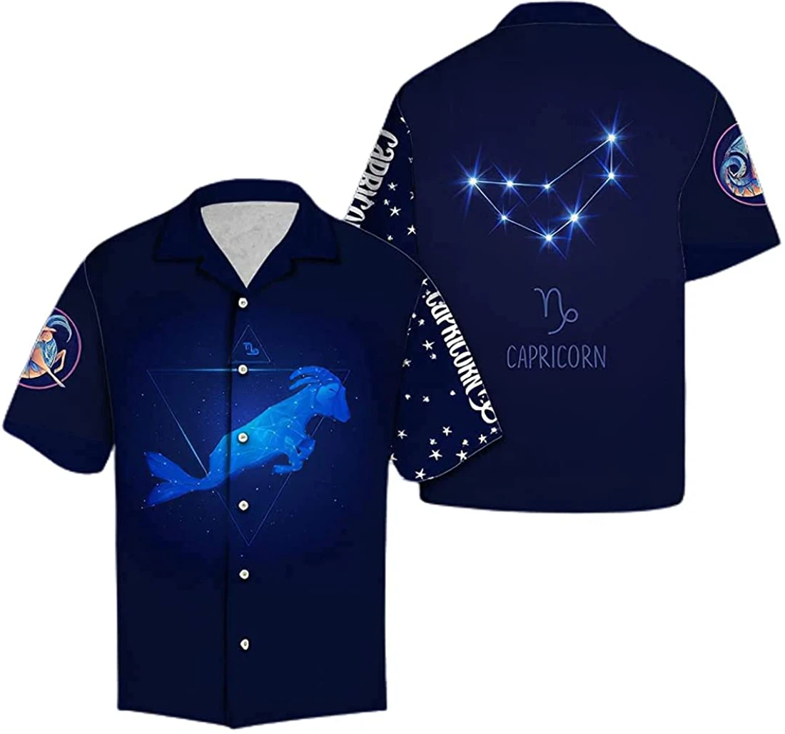 Capricorn Horoscope Soft Hawaiian Shirt, Button Up Aloha Shirt For Men, Women