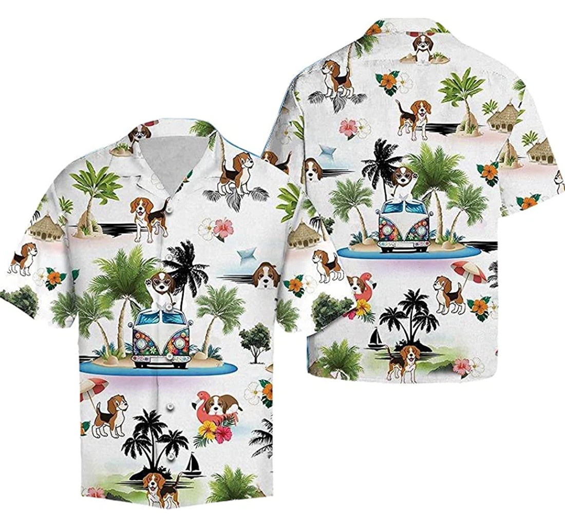 Beagle Soft Hawaiian Shirt, Button Up Aloha Shirt For Men, Women