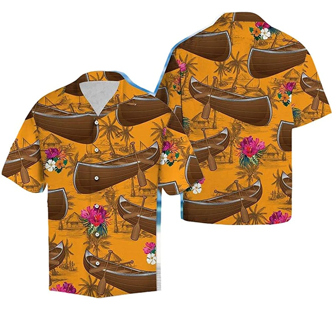 Canoeing Flowers Soft Hawaiian Shirt, Button Up Aloha Shirt For Men, Women
