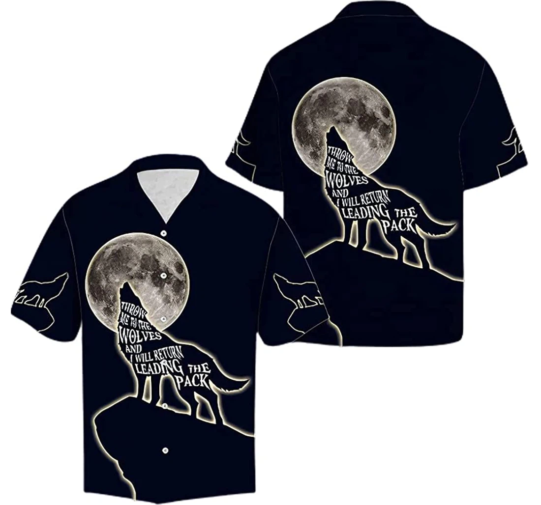 Amazing Wolf And The Moon Soft Hawaiian Shirt, Button Up Aloha Shirt For Men, Women