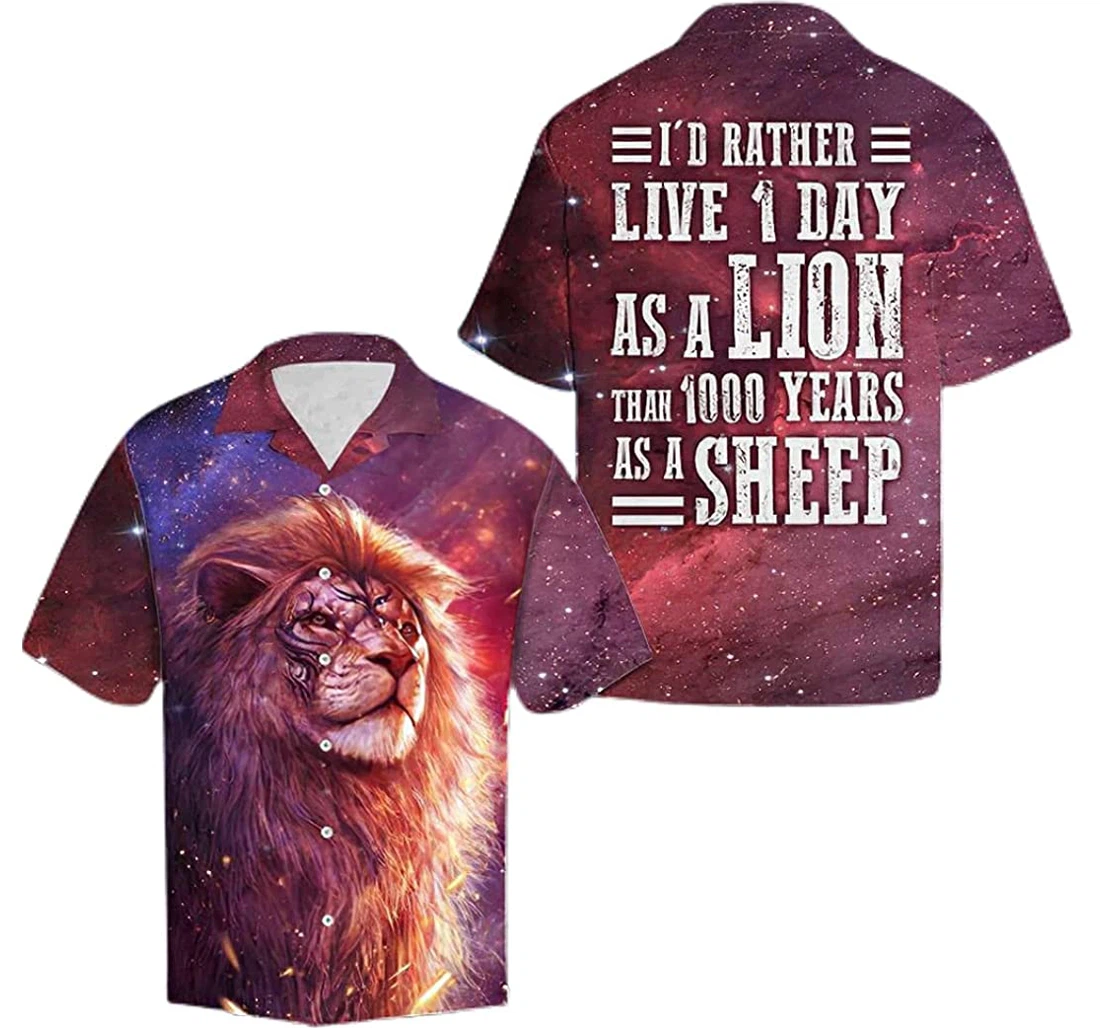 Day As A Lion Than Years As A Sheep Soft Hawaiian Shirt, Button Up Aloha Shirt For Men, Women