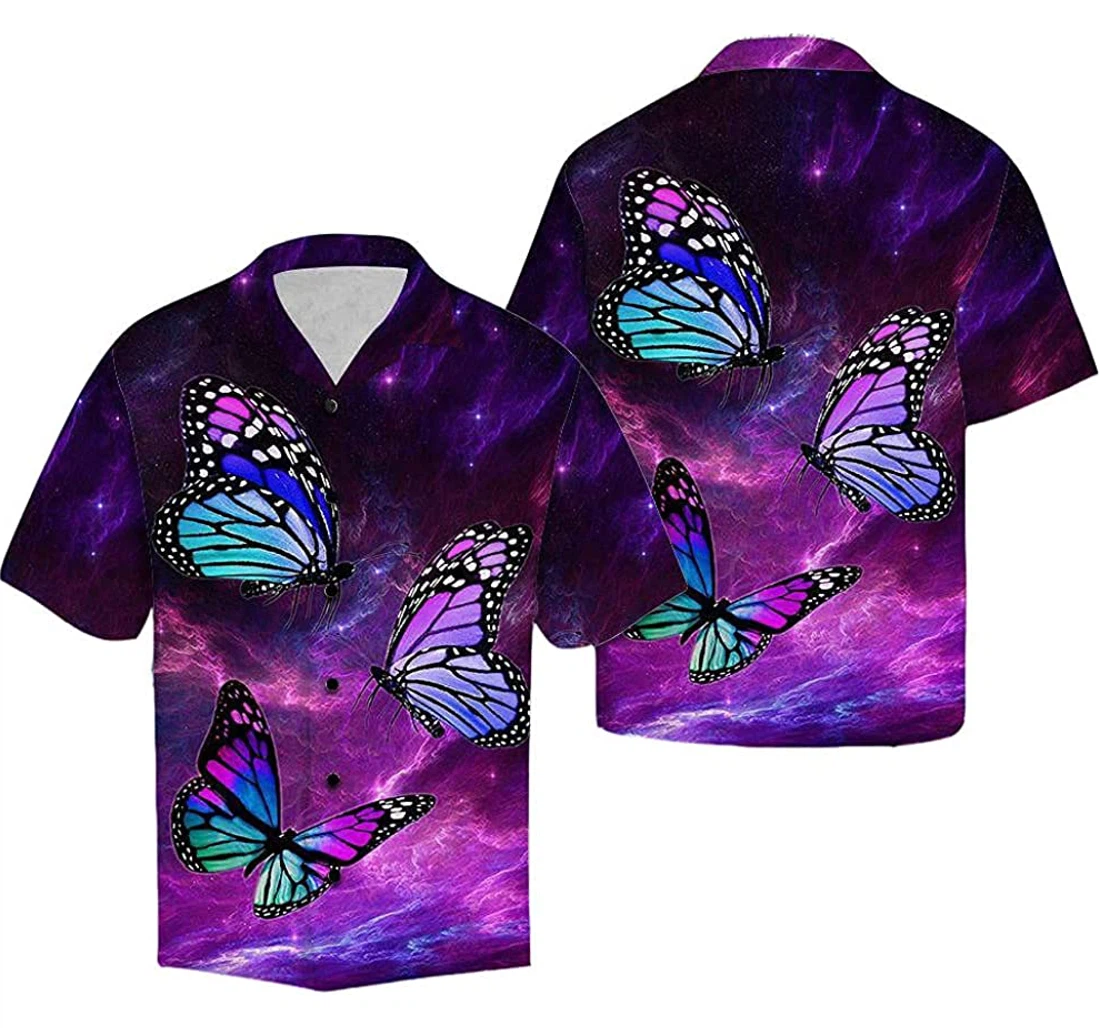 Butterfly Purple Light Soft Hawaiian Shirt, Button Up Aloha Shirt For Men, Women