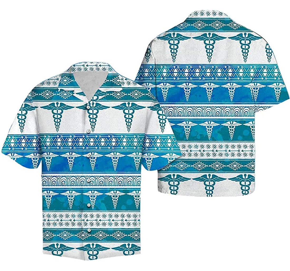 Nurse Feather Pattern Soft Hawaiian Shirt, Button Up Aloha Shirt For Men, Women