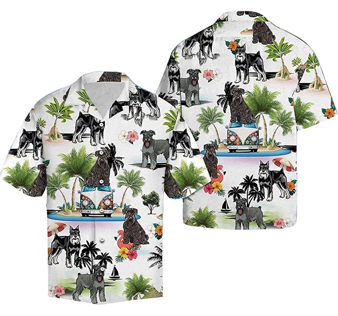 Miniature Schnauzer Soft Hawaiian Shirt, Button Up Aloha Shirt For Men, Women
