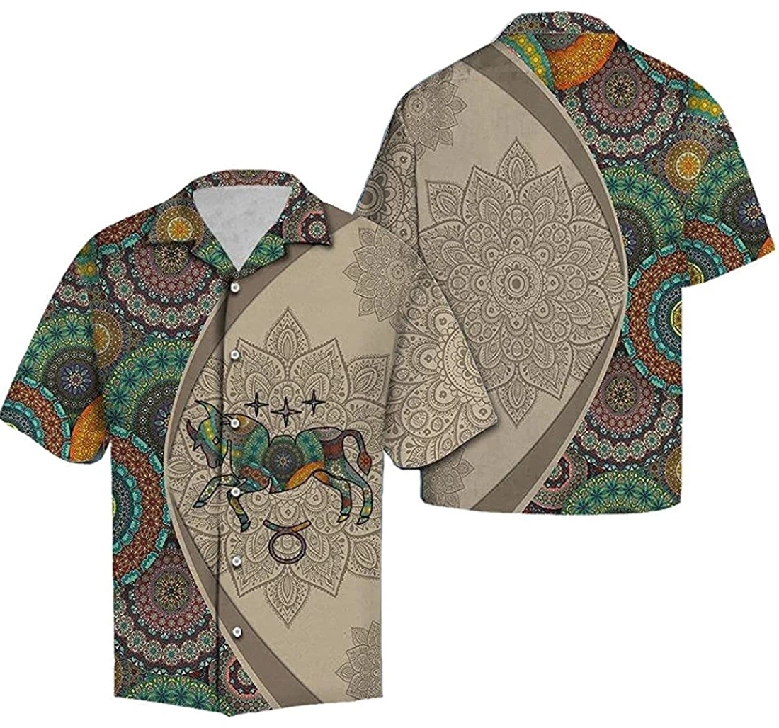 Amazing Taurus Horoscope Mandala Soft Hawaiian Shirt, Button Up Aloha Shirt For Men, Women