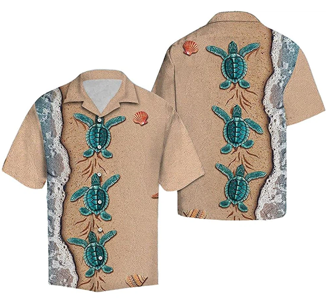 Turtle Beach Soft Hawaiian Shirt, Button Up Aloha Shirt For Men, Women
