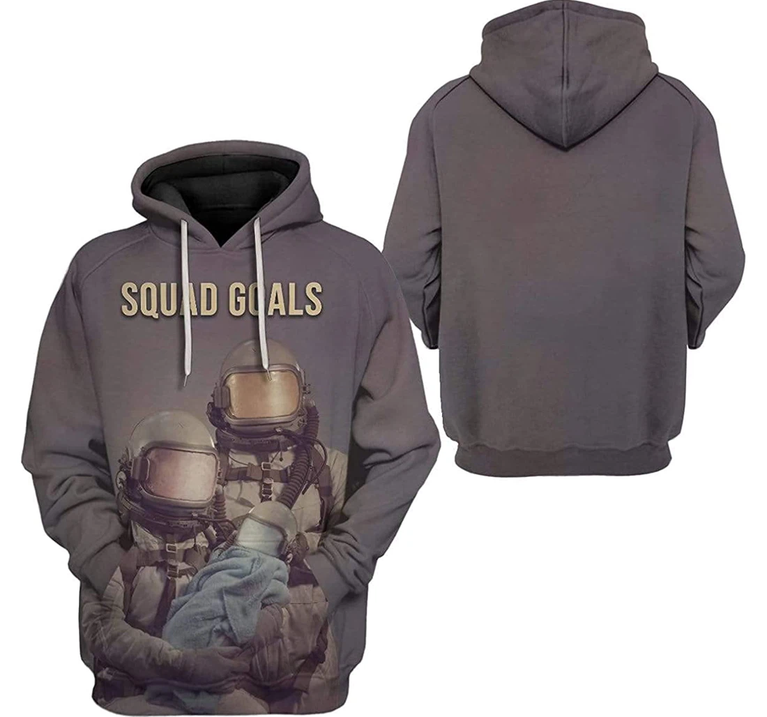 Squad Goals Astronaut Family Shirts - 3D Printed Pullover Hoodie