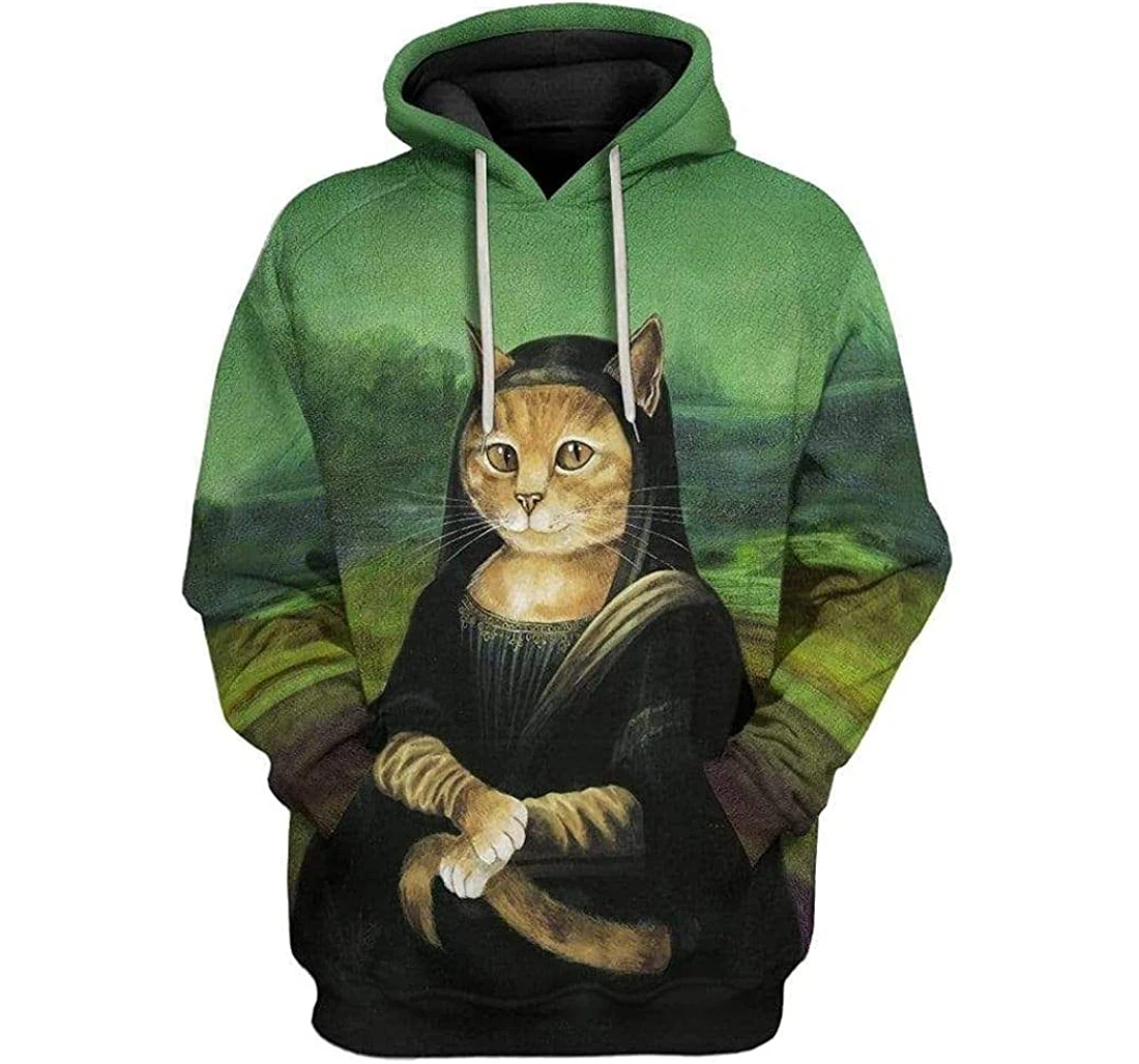 Mona Lisa Cat Shirts - 3D Printed Pullover Hoodie