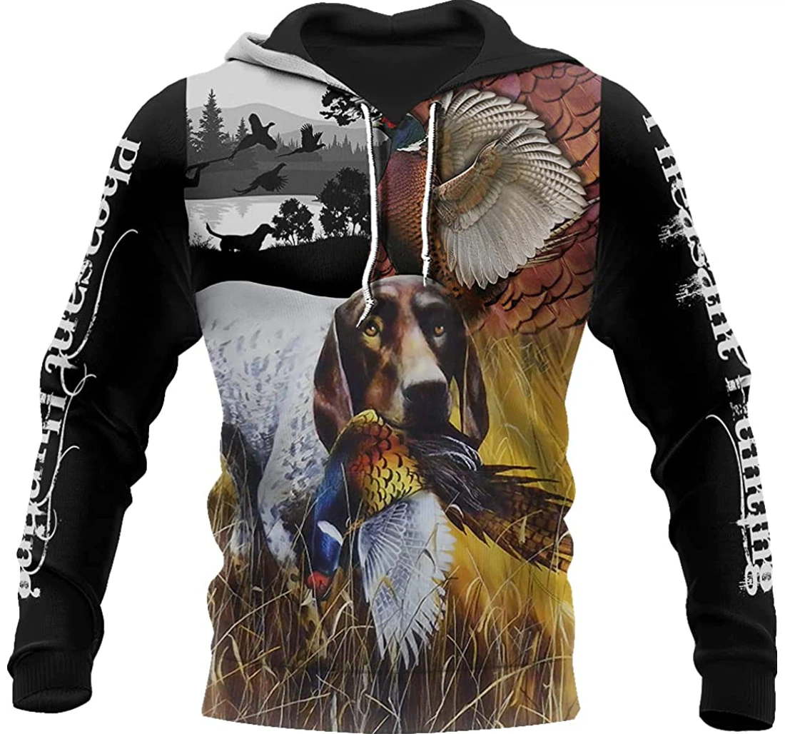 Pheasant German Shorthaired Pointer Hunting Shirts - 3D Printed Pullover Hoodie