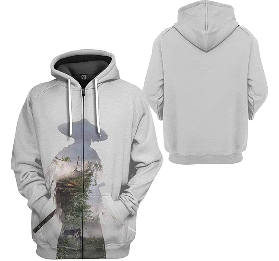 Ghost Of Tsushima Silhouette Shirts - 3D Printed Pullover Hoodie