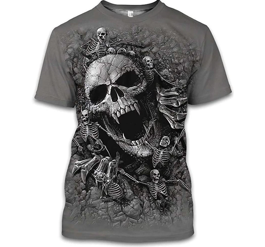 Skull Angry Skull Shirts - 3D Printed T-shirt