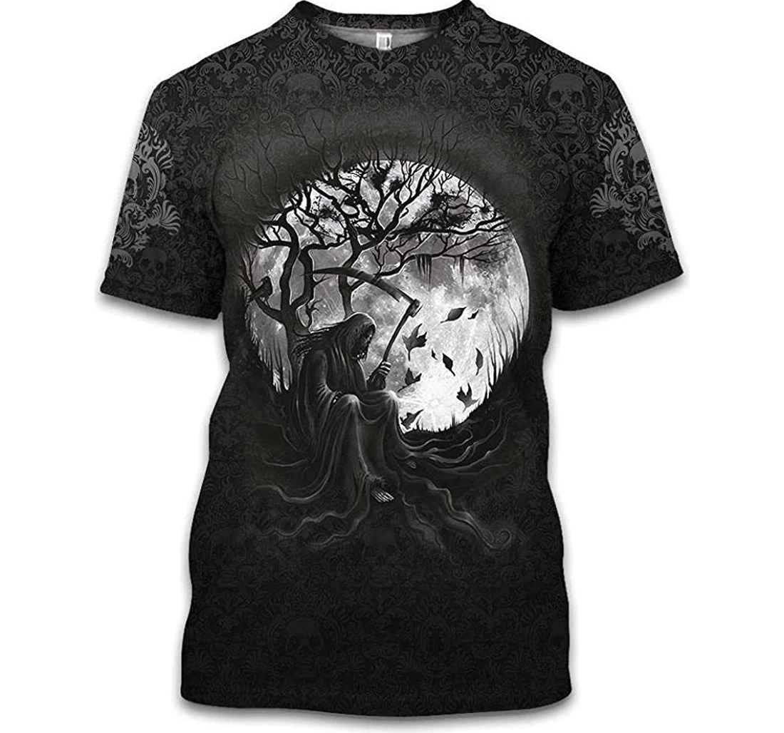 Skull Under Tree Moon Shirts - 3D Printed T-shirt