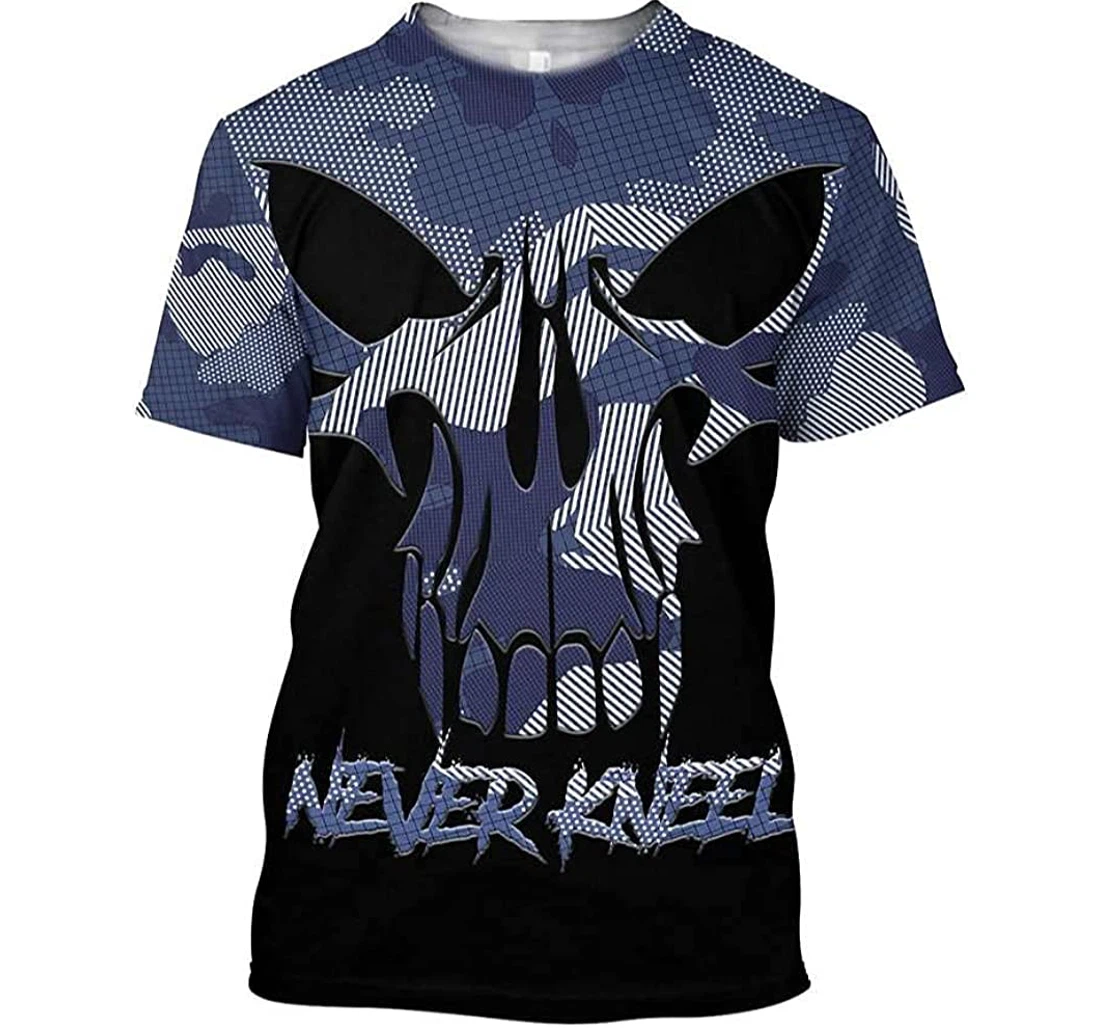 Skull Never Kneel Shirts - 3D Printed T-shirt