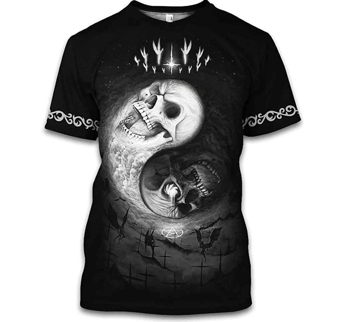 Skull Yinyang Skull Shirts - 3D Printed T-shirt