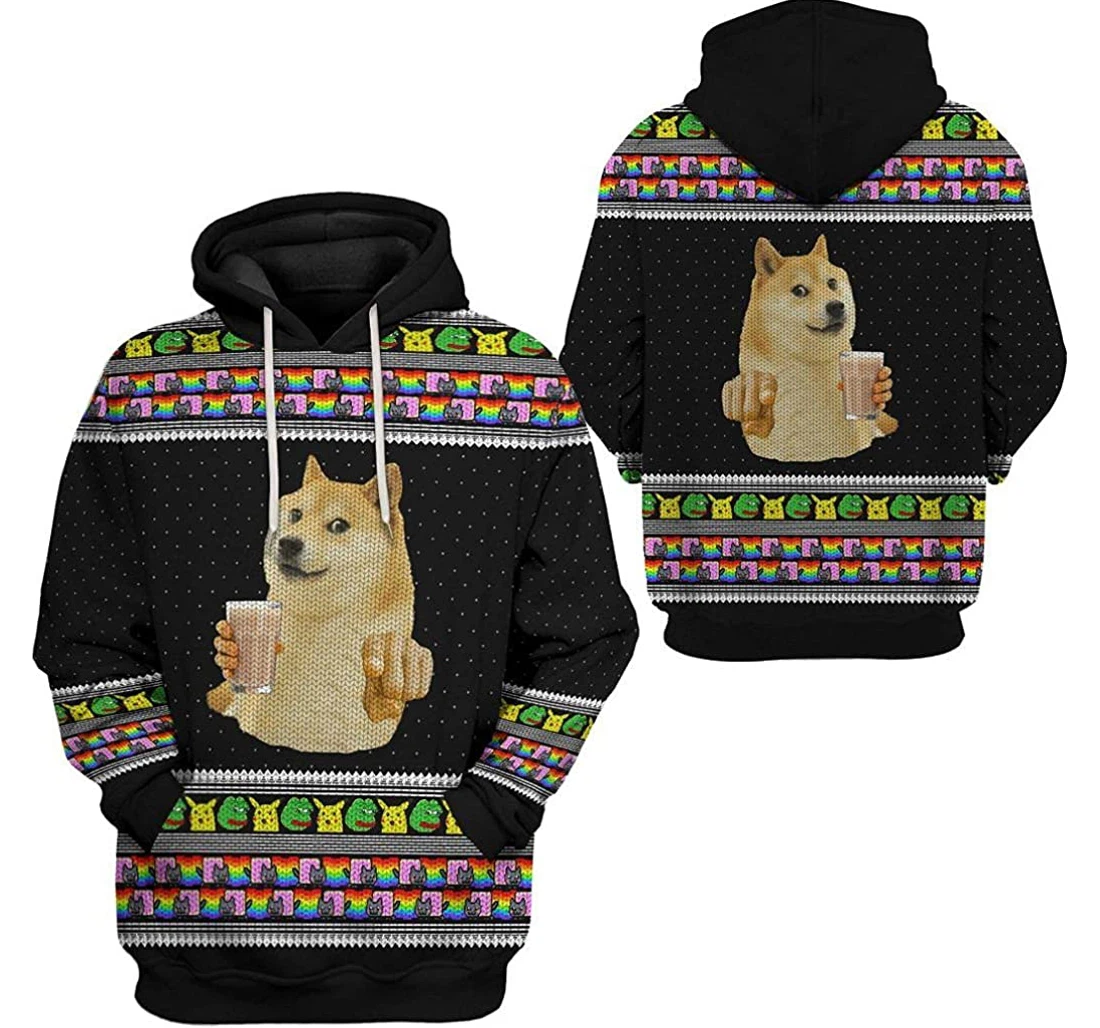 Choccy Milk Meme Doge Ugly Shirts - 3D Printed Pullover Hoodie