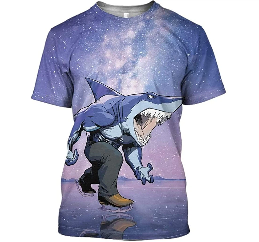 Ice Skating Shark Shirts - 3D Printed T-shirt