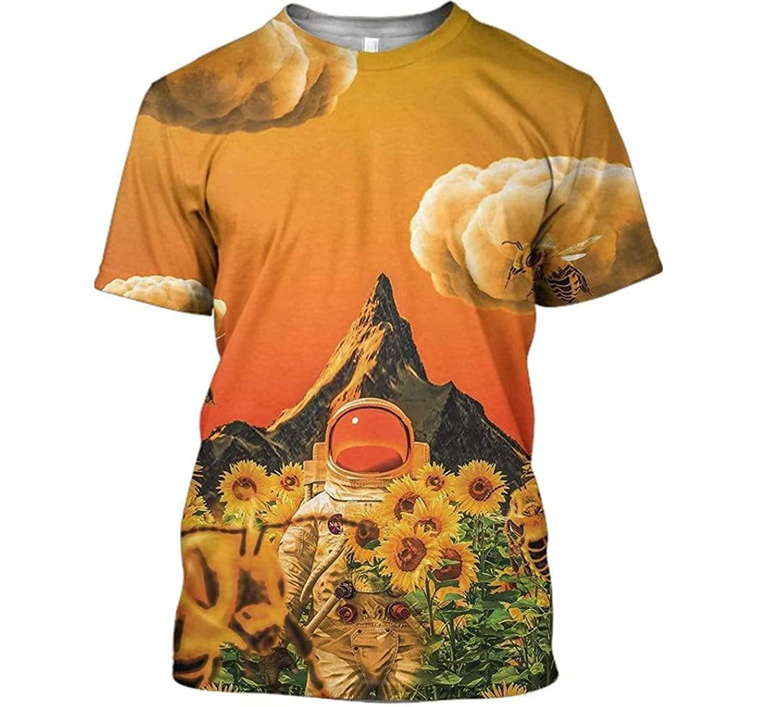 Sunflower Astronaut Shirts - 3D Printed T-shirt