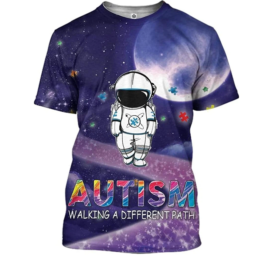 Autism Walking A Different Path Shirts - 3D Printed T-shirt