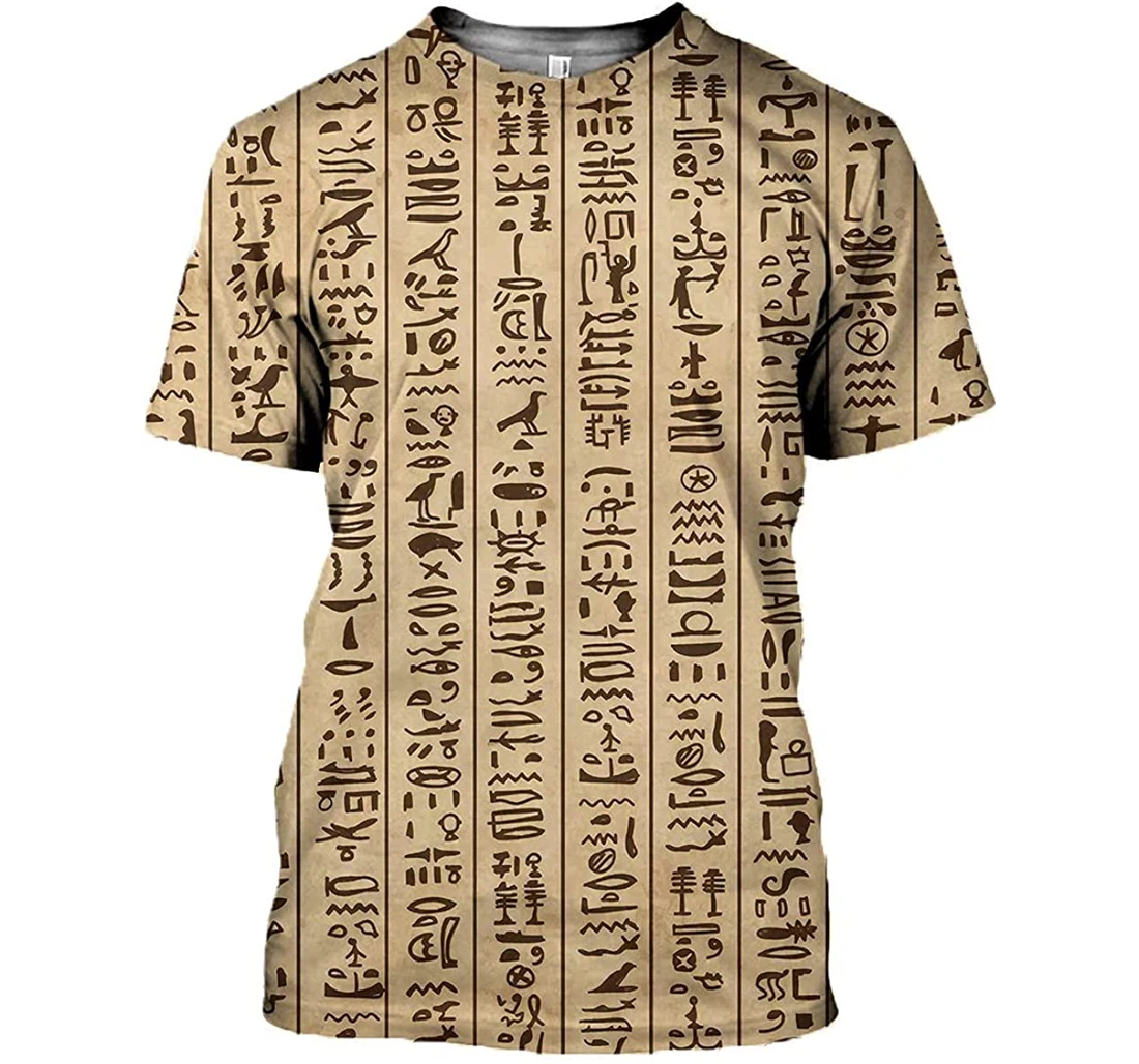 Egypt Hieroglyphs Vintage Shirts - 3D Printed T-shirt