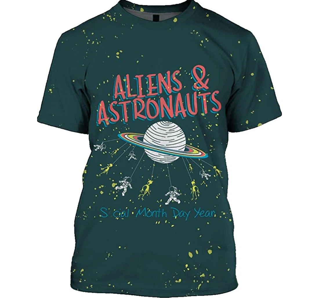 Aliens Astronauts Outerspace Shirts - 3D Printed T-shirt