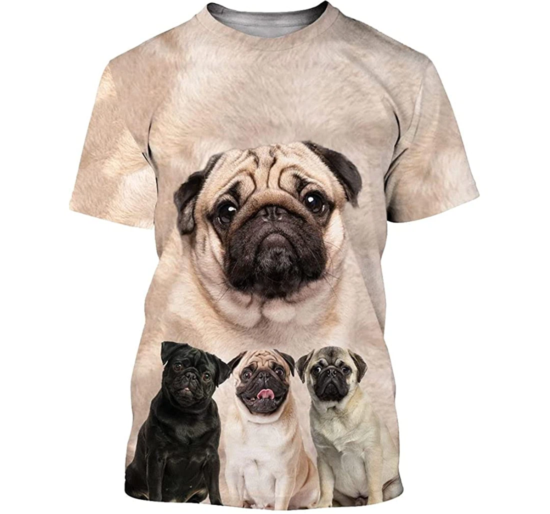 Pug Family Shirts - 3D Printed T-shirt