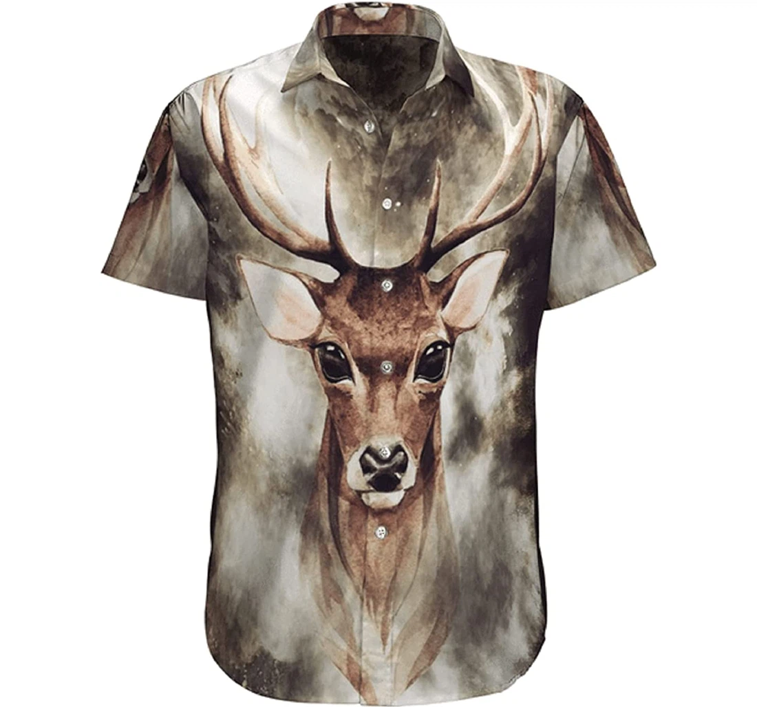 Deer Hunting Native Gift And Deer Lover White Hawaiian Shirt, Button Up Aloha Shirt For Men, Women