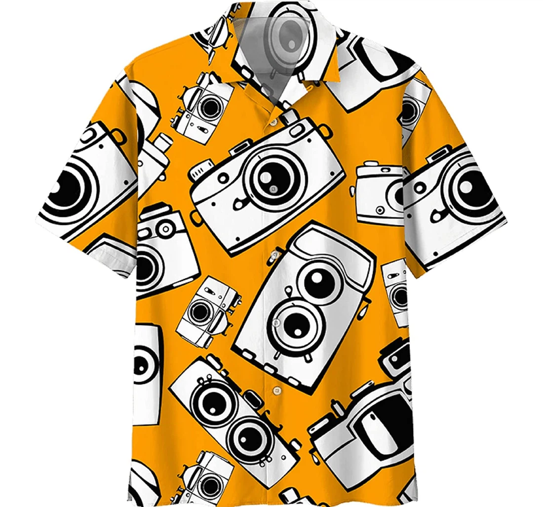 Photography Us2 Gift Photography White Hawaiian Shirt, Button Up Aloha Shirt For Men, Women