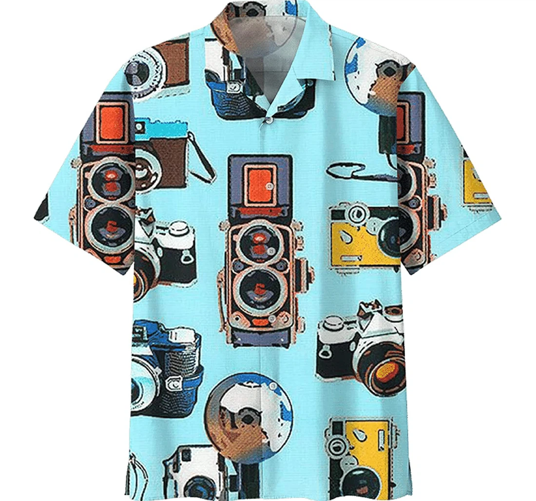 Photography Us4 Gift Photography White Hawaiian Shirt, Button Up Aloha Shirt For Men, Women