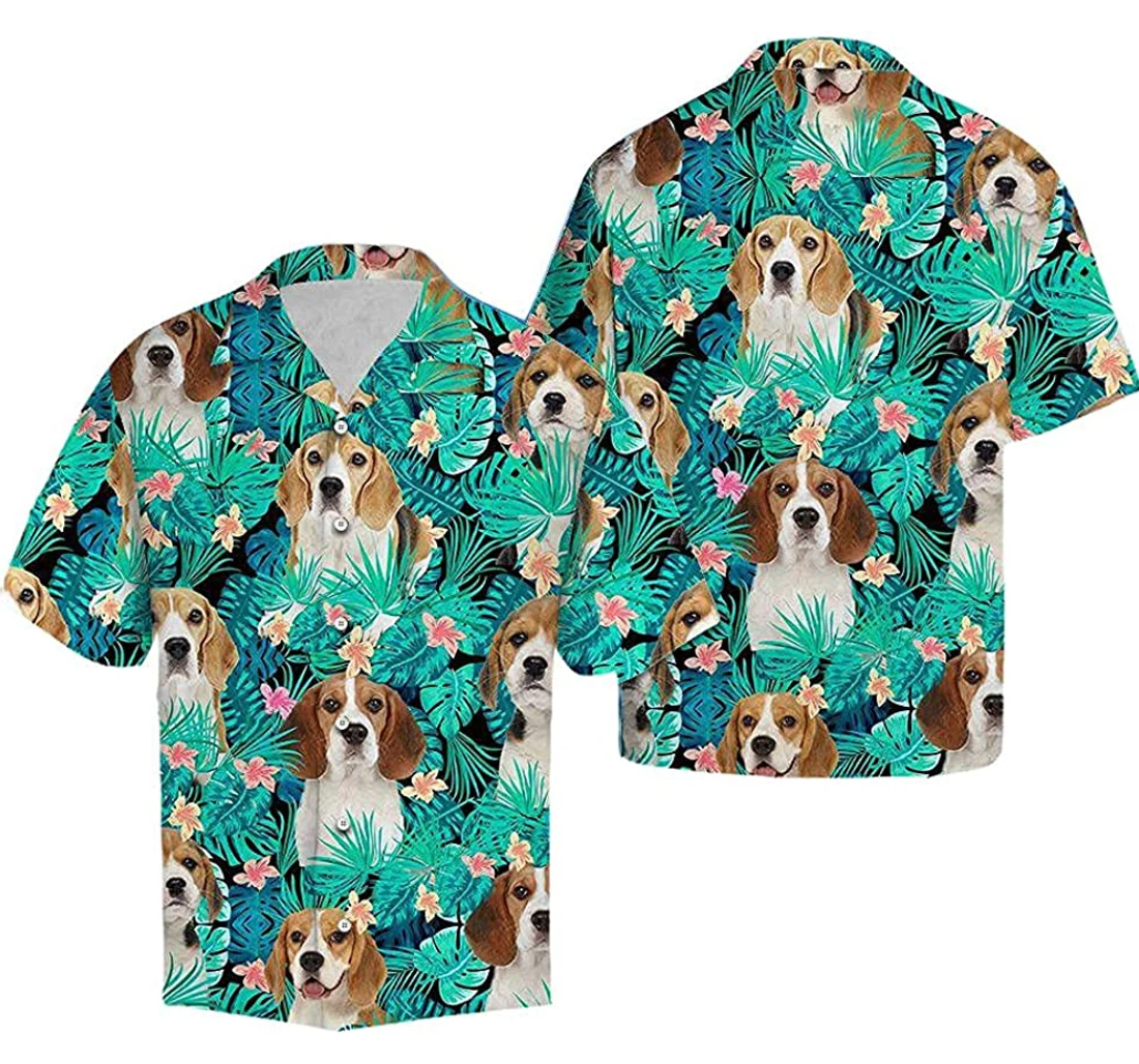 Beagle Soft Hawaiian Shirt, Button Up Aloha Shirt For Men, Women