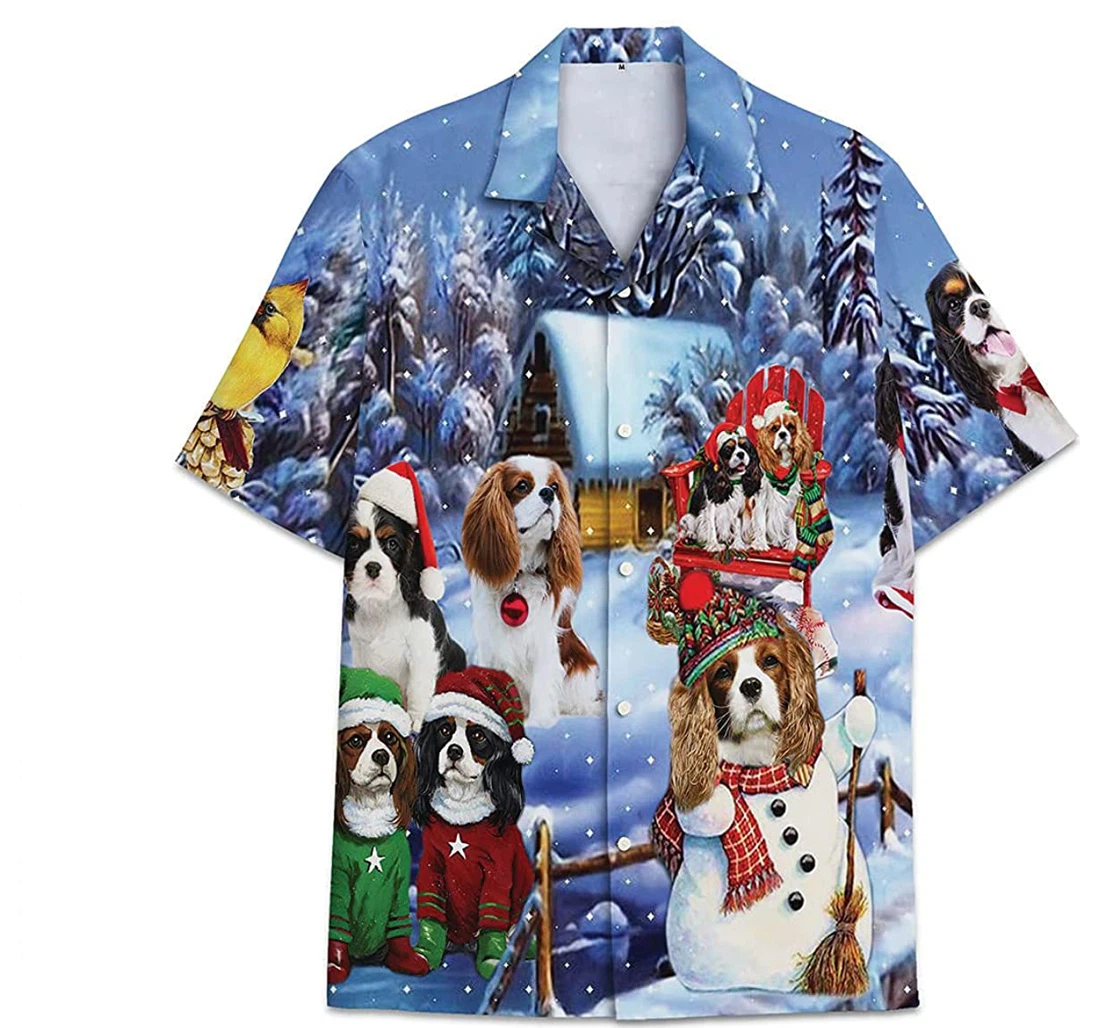 Dog Cavalier Charles Chritmas Funny Beach Shirts Avic Hawaiian Shirt, Button Up Aloha Shirt For Men, Women