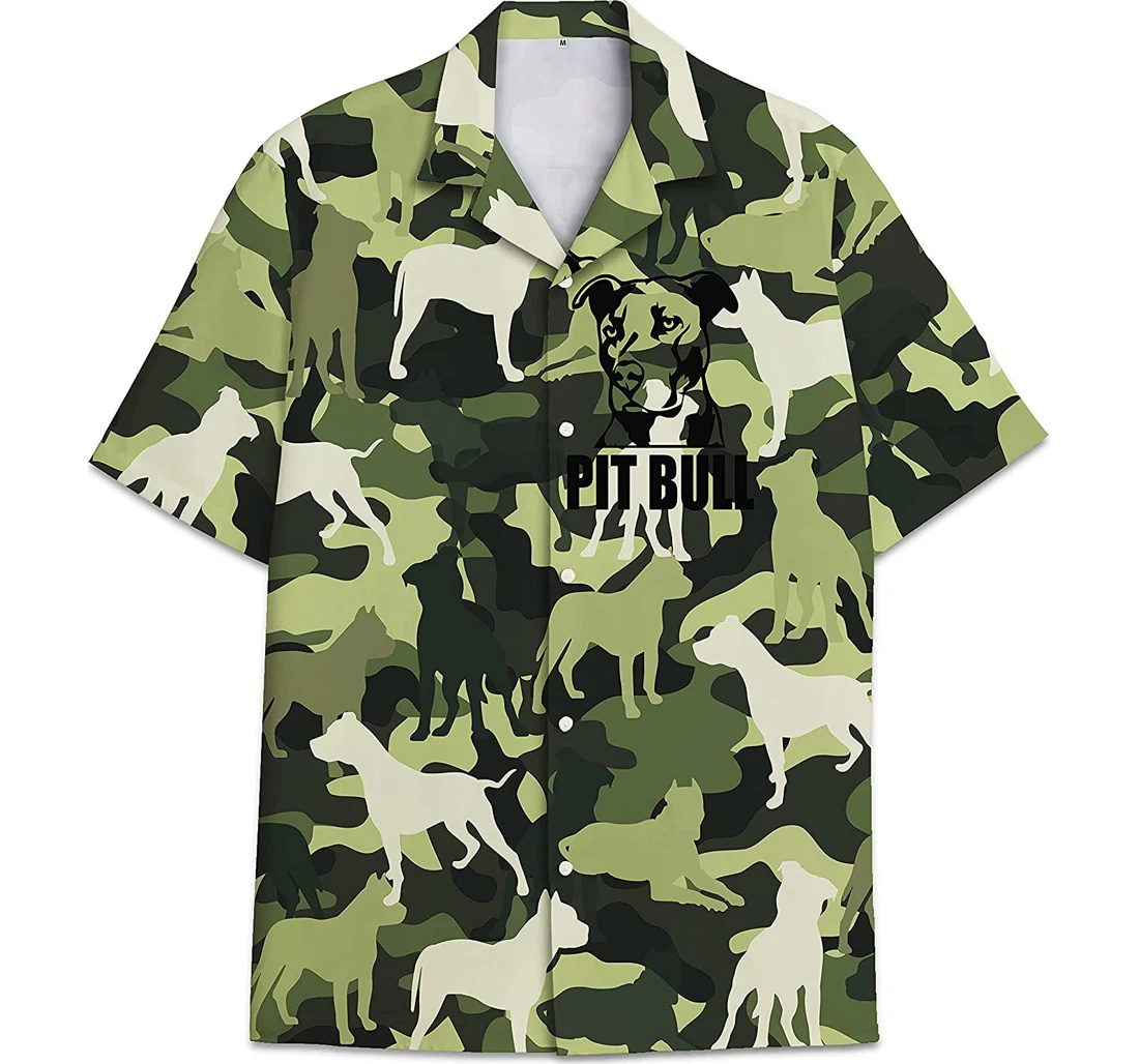 Dog Camouflage Funny Beach Shirts Hawaiian Shirt, Button Up Aloha Shirt For Men, Women