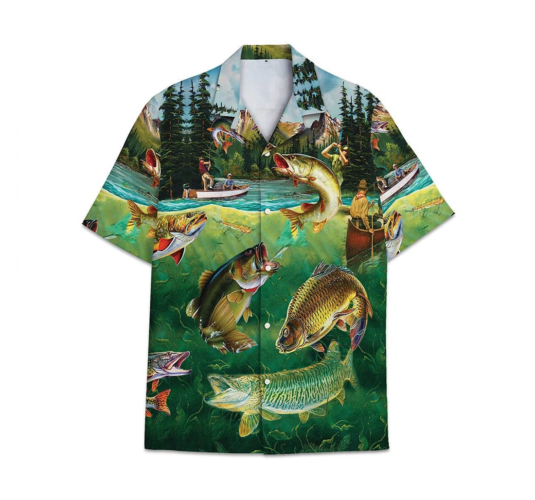 Fish Fish Funny Beach Shirts Hawai Hawaiian Shirt, Button Up Aloha Shirt For Men, Women