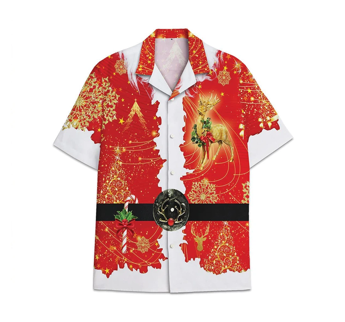 Santa Claus Christmas Funny Beach Shirts Hawaiian Shirt, Button Up Aloha Shirt For Men, Women