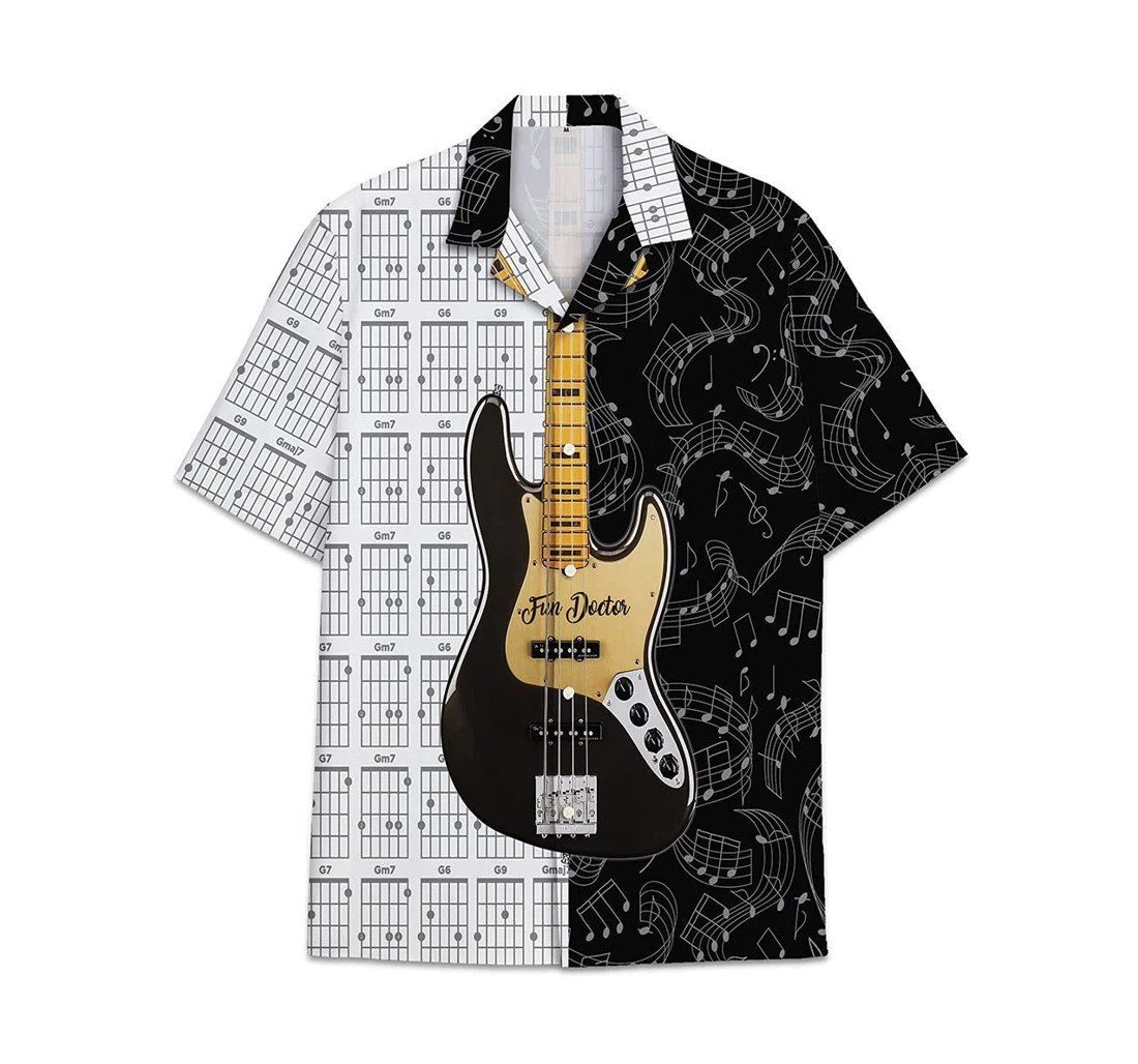 Music Guitar Funny Beach Shirts Hawai Hawaiian Shirt, Button Up Aloha Shirt For Men, Women