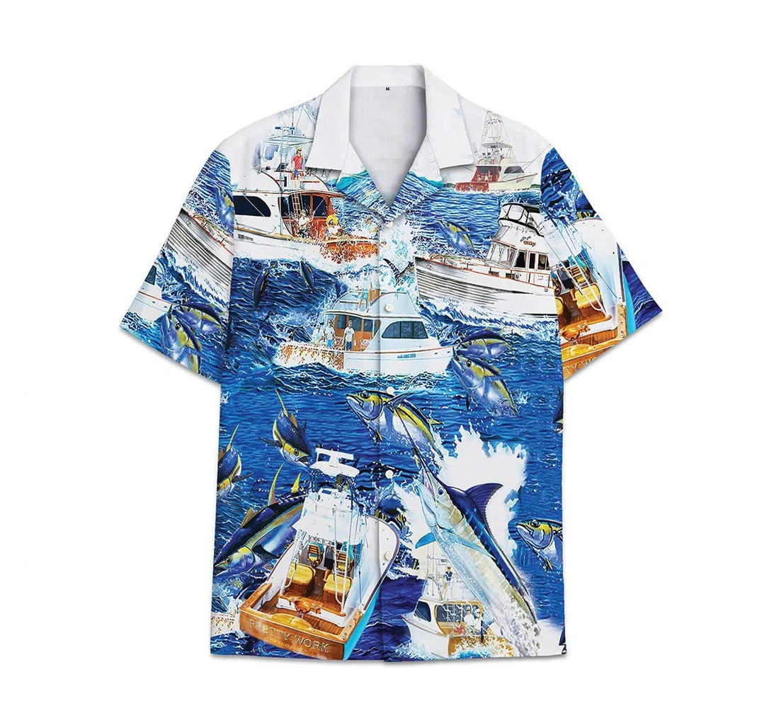 Fish Beach Funny Beach Shirts Hawai Avic Hawaiian Shirt, Button Up Aloha Shirt For Men, Women