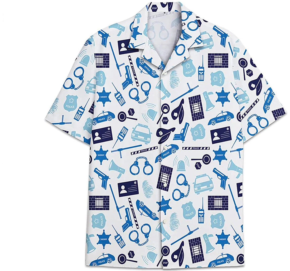 Police Police Funny Beach Shirts Hawaiian Shirt, Button Up Aloha Shirt For Men, Women