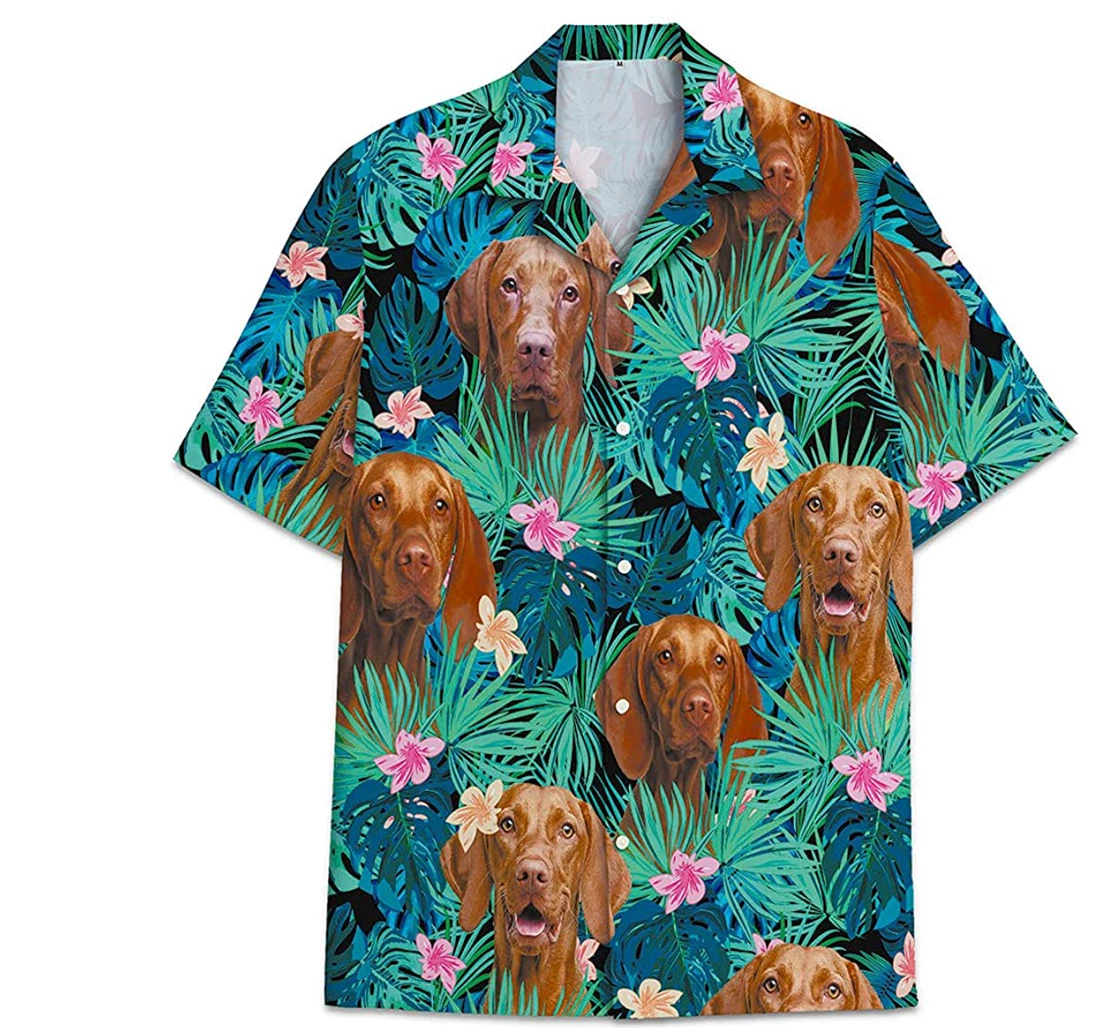 Dog Vizsla Funny Beach Shirts Hawaiian Shirt, Button Up Aloha Shirt For Men, Women