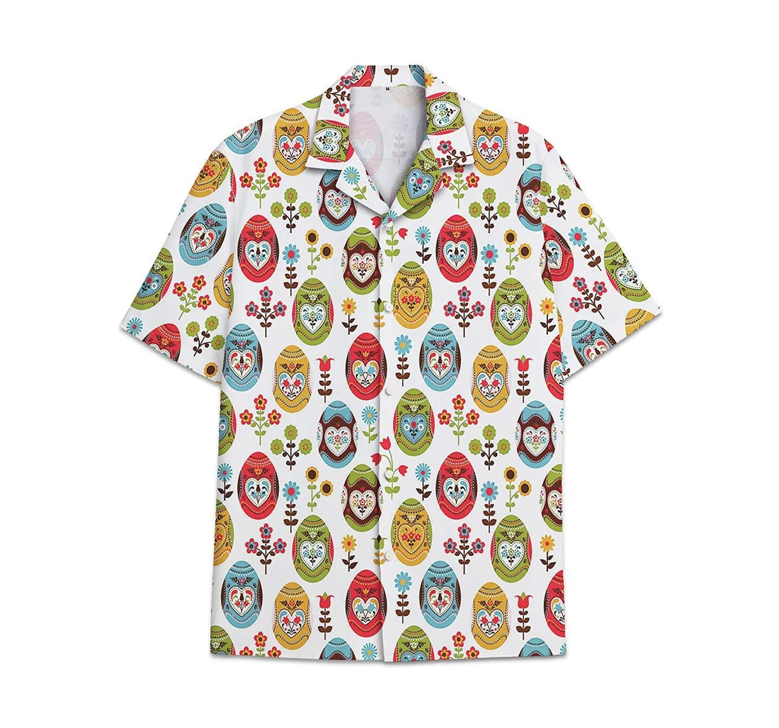 Egg Colorful Funny Beach Shirts Hawai Hawaiian Shirt, Button Up Aloha Shirt For Men, Women